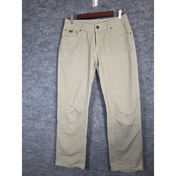 Kuhl Pants Womens 10 Beige Straight Leg Spandex Hiking Outdoor Casual Stained - Picture 1 of 9